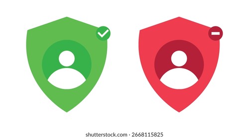 Material Design. Account security logo symbolizing the protection of user data and privacy.