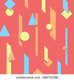 Material design background. 2d motion graphics. Colorful geometric shapes overlap. Eps10 vector template.