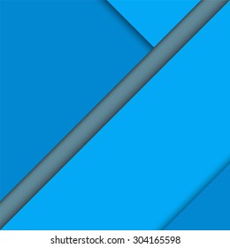 Material design background. Abstract modern blue geometrical background. Vector illustration. Flyer, brochure cover.