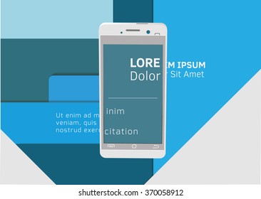 Material design background. Vector Illustration. Abstaract design with smartphone.