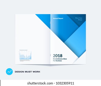 Material Design Of Brochure Set, Abstract Annual Report, Horizontal Cover Layout, Flyer In A4 With Vector Colourful Layers