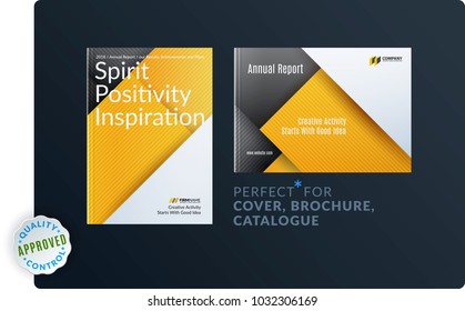 Material design of brochure set, abstract annual report, horizontal cover