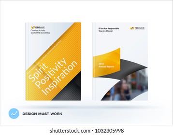 Material design of business brochure set, abstract horizontal cover