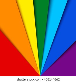 Material design color spectrum background, rainbow layered paper backdrop, abstract  vector illustration, used for paint or artistic shops, web sites