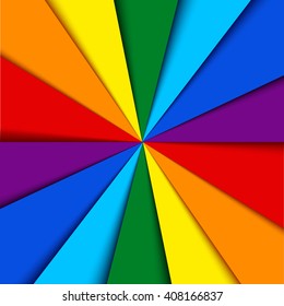 Material design color spectrum background, rainbow layered paper backdrop, abstract  vector illustration, used for paint or artistic shops web sites
