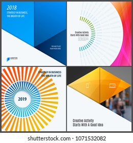 Material design of colourful abstract vector elements for graphic template.