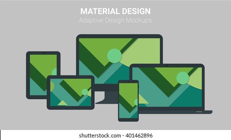 Material design concept of responsive and adaptive webdesign technology