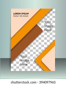 Cubierta de diseño de material con un lugar para su imagen. Plantilla de diseño abstracto.