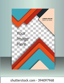Material design cover with a place for your image . Abstract design template.