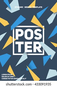 Material design dynamic poster. Vector template.