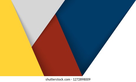 Material design red blue white yellow vector background