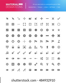 Material design solid icons set. Premium quality pixel perfect UI and UX icons, action icons,  for website and app development.