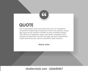 Material design style background and quote rectangle with sample text information vector illustration template.