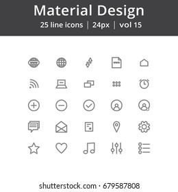 Material Design Ui Line Icons Stock Vector (Royalty Free) 679587808