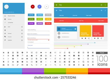Material design ui set. Modern ui elements. Set of simple icons - Shutterstock ID 257533246