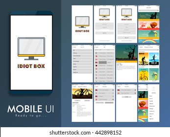 Material Design UI, UX, GUI Screen for online tv or movies mobile apps, responsive websites with Sign In, Sign Up, Menu, Live Tv, Request Movie, Transfer and Sign Out feature. 