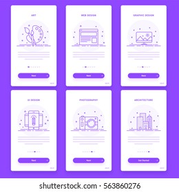 Material Design, UI, UX, GUI template set of Art, Web, Graphic, UI Design, Photography and Architecture for e-commerce business concept.