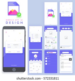 Material Design, UI, UX, GUI template for mobile apps, responsive websites with Sign In, Sign Up and Search Screens.
