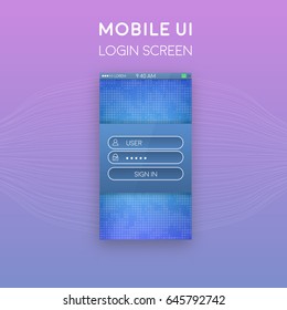 Material Design UI, UX and GUI layout. Login Screen for Mobile Apps.