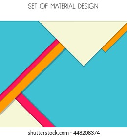 Material Design for web or app UI. The geometric pattern. Isometry, flat design. Realistic shadows.