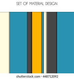 Material Design for web or app UI. The geometric pattern. Isometric, flat design. Realistic shadows.