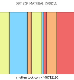 Material Design for web or app UI. The geometric pattern. Isometric, flat design. Realistic shadows.