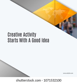 Material design of yellow colourful abstract vector elements for graphic template.