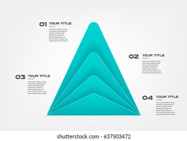 Material diagram pyramid elements color infographics. Some of chart, graph, parts, processes. Vector business template for presentation. Can be used for workflow layout, diagram, banner, web design