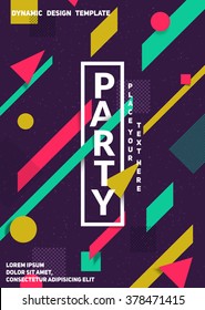 Material dynamic design. Club party poster template.