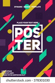Material dynamic design poster. Vector template.