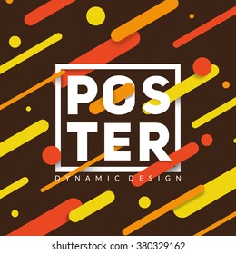 Material dynamic design poster. Vector template.