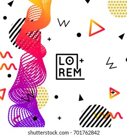 Material dynamic design poster. Vector template. - stock vector.