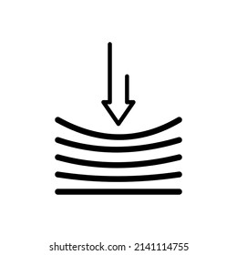 Icono de línea de elasticidad material. Signo de estabilidad o flexibilidad. símbolo universal para la presión. Elemento de diseño de calidad. Trazo editable. Estilo lineal de material prestigioso de estiramiento. Vector