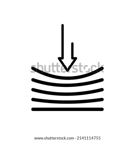 Material elasticity line icon. Sign of stability or flexibility. universal symbol for pressure. Quality design element. Editable stroke. Linear style of prestigious stretch material. Vector