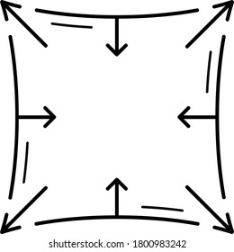 elasticidad material. Icono de contorno del vector.