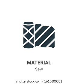 Material glyph icon vector on white background. Flat vector material icon symbol sign from modern sew collection for mobile concept and web apps design.