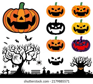 Material for Halloween. Vector data that can be easily edited.
