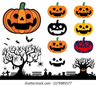 Material for Halloween. Vector data that can be easily edited.