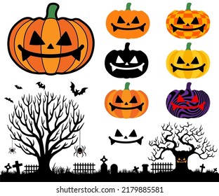 Material for Halloween. Vector data that can be easily edited.