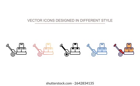 Design de ícone de manipulador de material com ilustração de estoque de fundo branco
