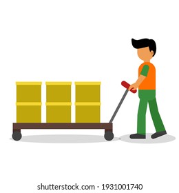 material handling flat icon of vector illustration