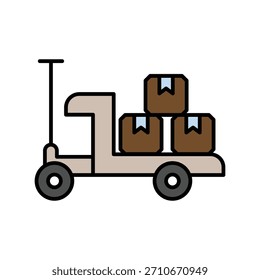 Icono de manejo de materiales con fondo blanco Ilustración de stock de Vector