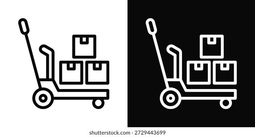 Material Handling Icon White And Black Background Style