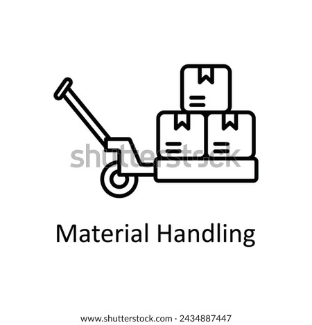 Material Handling vector outline icon design illustration. Manufacturing units symbol on White background EPS 10 File