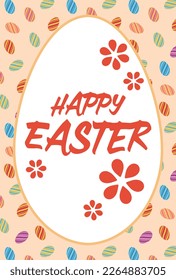 Material for HAPPYEASTER greeting cards on a background of patterned eggs