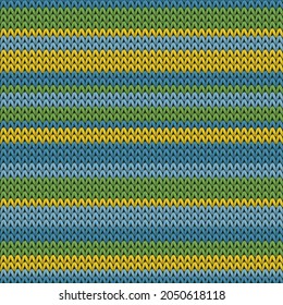 Vector geométrico de textura de punto de rayas horizontales de material sin fisuras. Imitación del patrón de tejido de suéter feo. Patrón de punto sin fisuras de estilo nórdico. Fondo repetible.