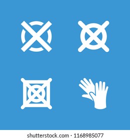 Material icon. collection of 4 material filled icons such as no dry cleaning. editable material icons for web and mobile.