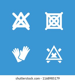 Material icon. collection of 4 material filled icons such as gloves, no bleaching. editable material icons for web and mobile.