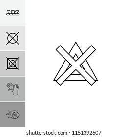 Material icon. collection of 6 material outline icons such as no dry cleaning, brick wall, no bleaching, gloves. editable material icons for web and mobile.