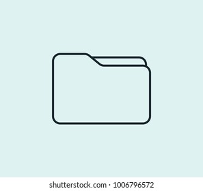 Material icon line isolated on clean background. Folder concept drawing icon line in modern style. Vector illustration for your web site mobile logo app UI design.
